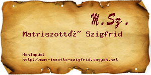 Matriszottó Szigfrid névjegykártya